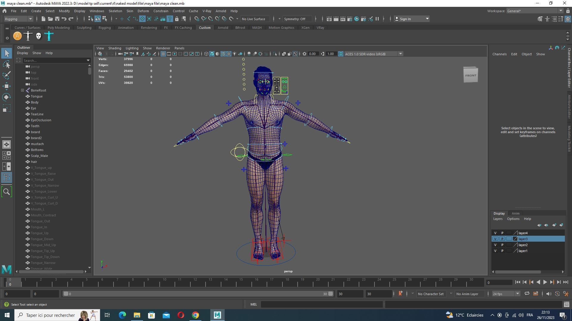 Kiven - Realistic Man Base Mesh 4K x4 Low-poly 3D model_17