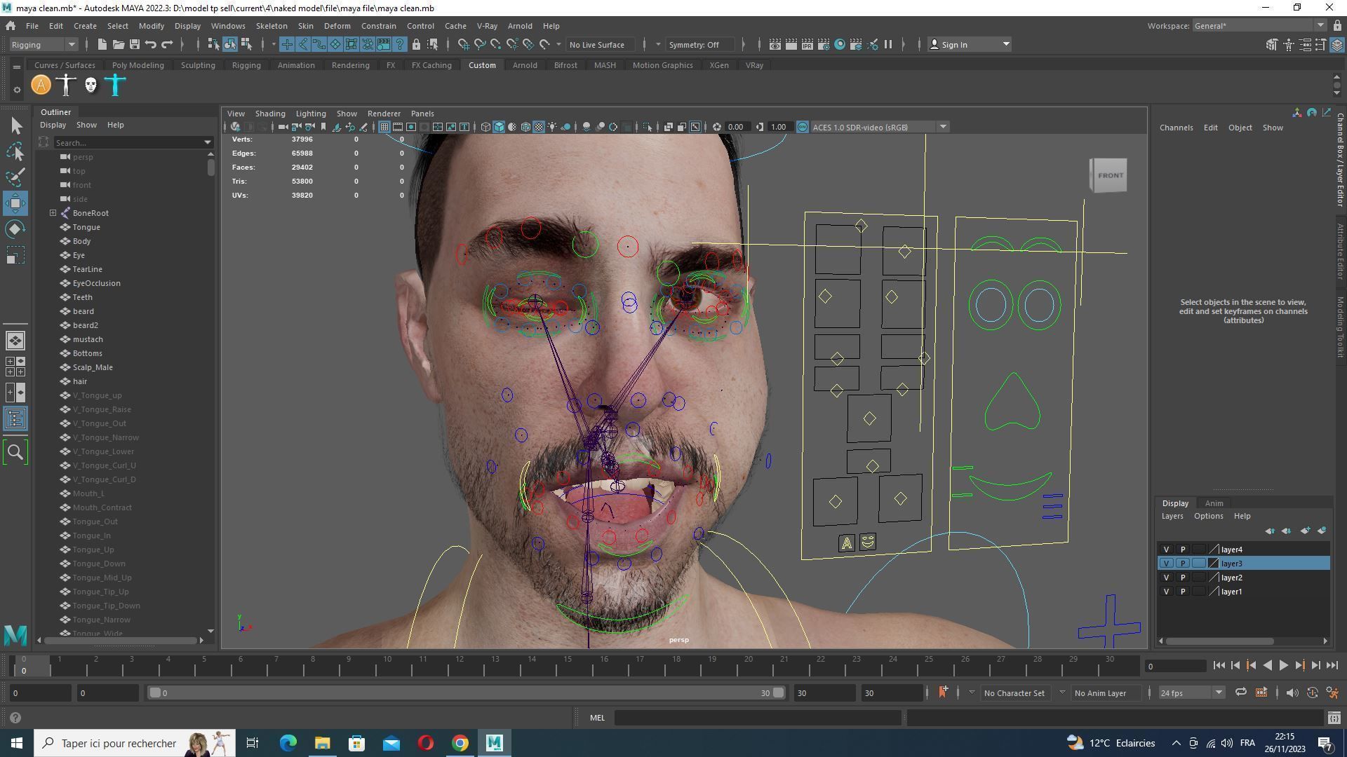 Kiven - Realistic Man Base Mesh 4K x4 Low-poly 3D model_19
