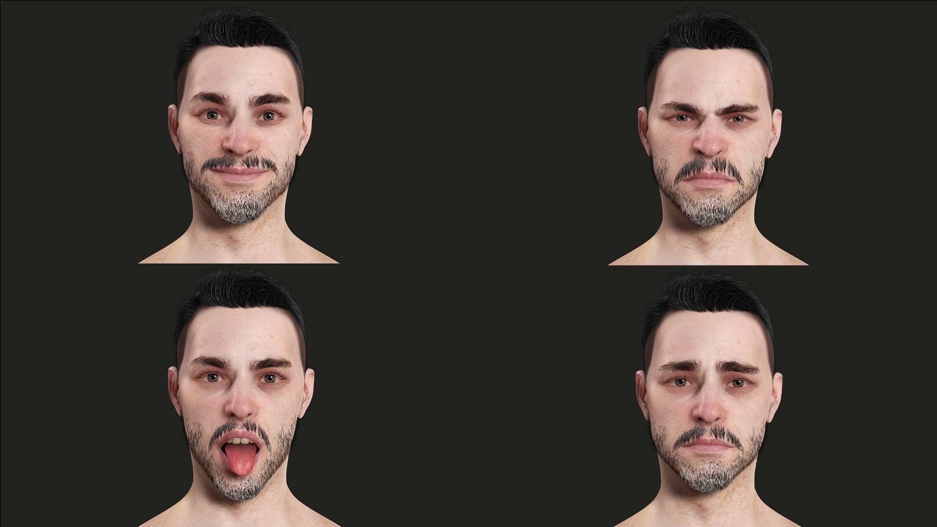 Kiven - Realistic Man Base Mesh 4K x4 Low-poly 3D model_8