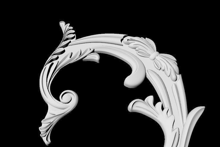 Central decor ornament for furniture 3D model_3