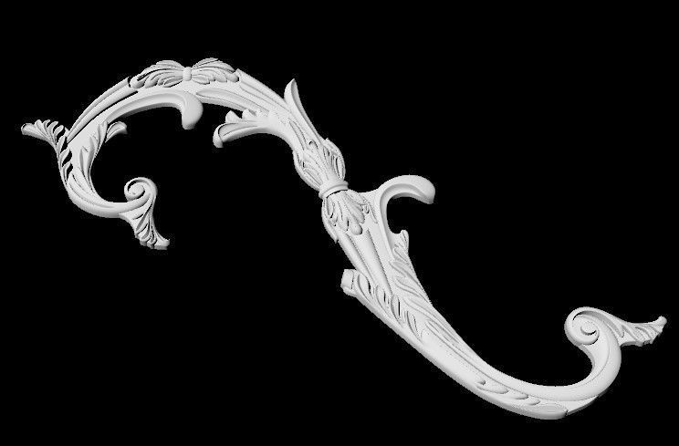 Central decor ornament for furniture 3D model_2