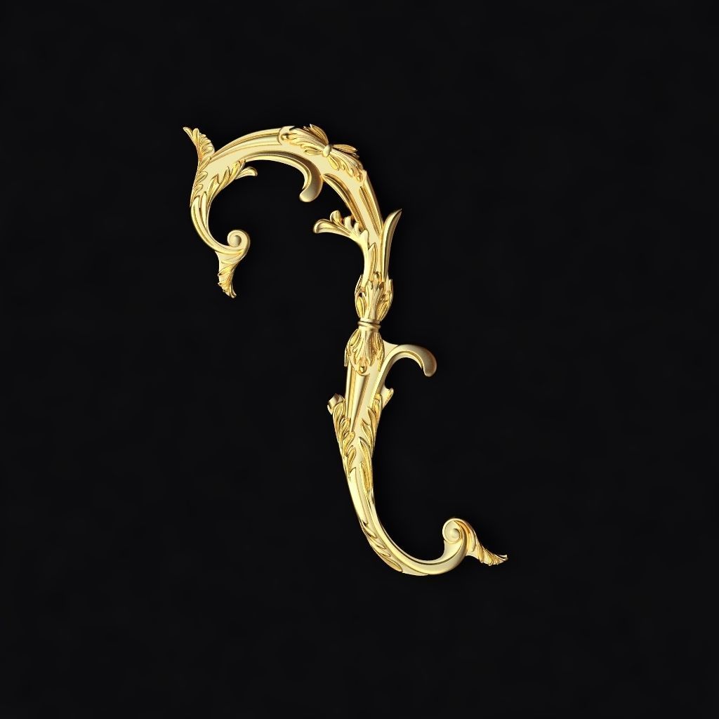 Central decor ornament for furniture 3D model_1