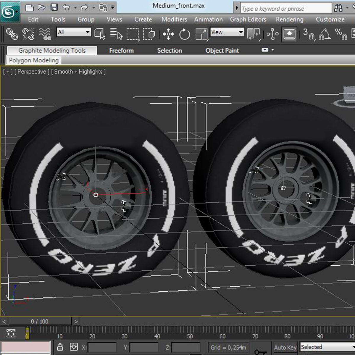 F1 tyre medium front 3D model_9