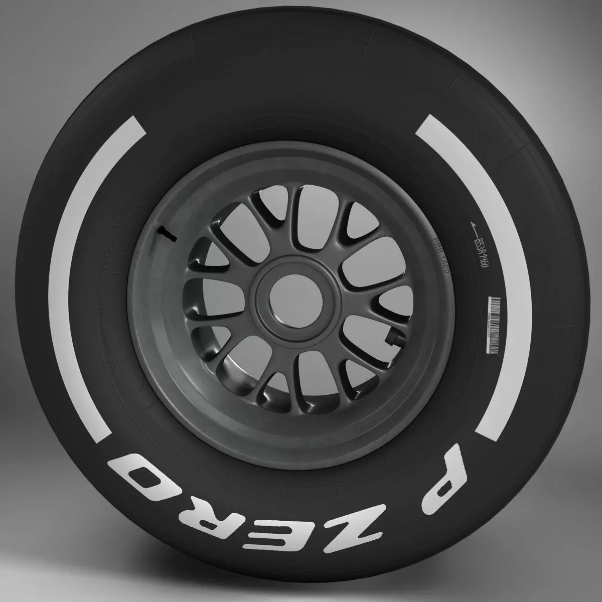 F1 tyre medium front 3D model_0