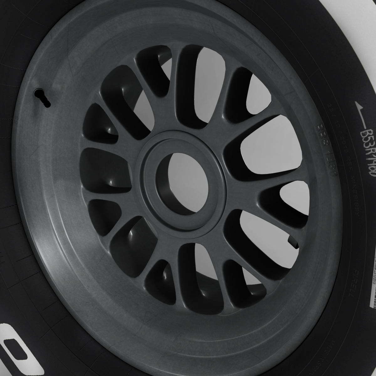 F1 tyre medium front 3D model_3