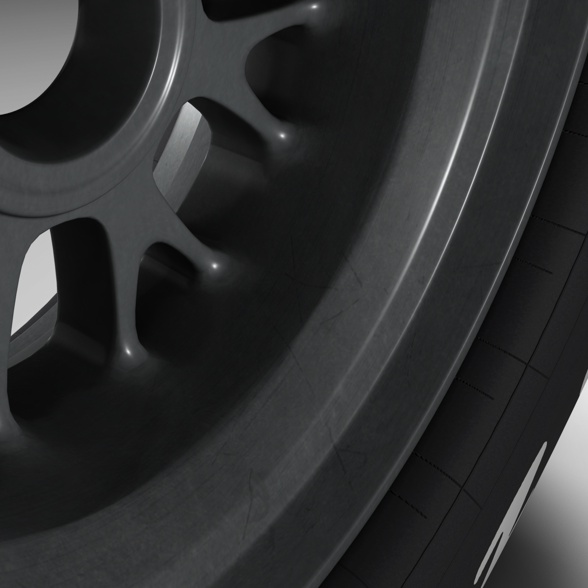 F1 tyre medium front 3D model_5