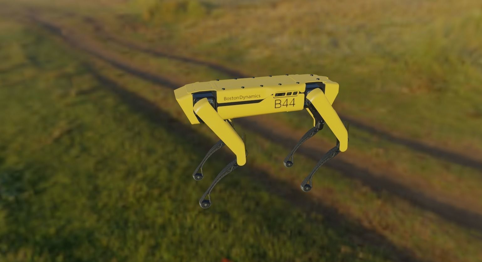 Rig Low-poly Boston Dynamics Spot Yellow 3D model Low-poly 3D model_5