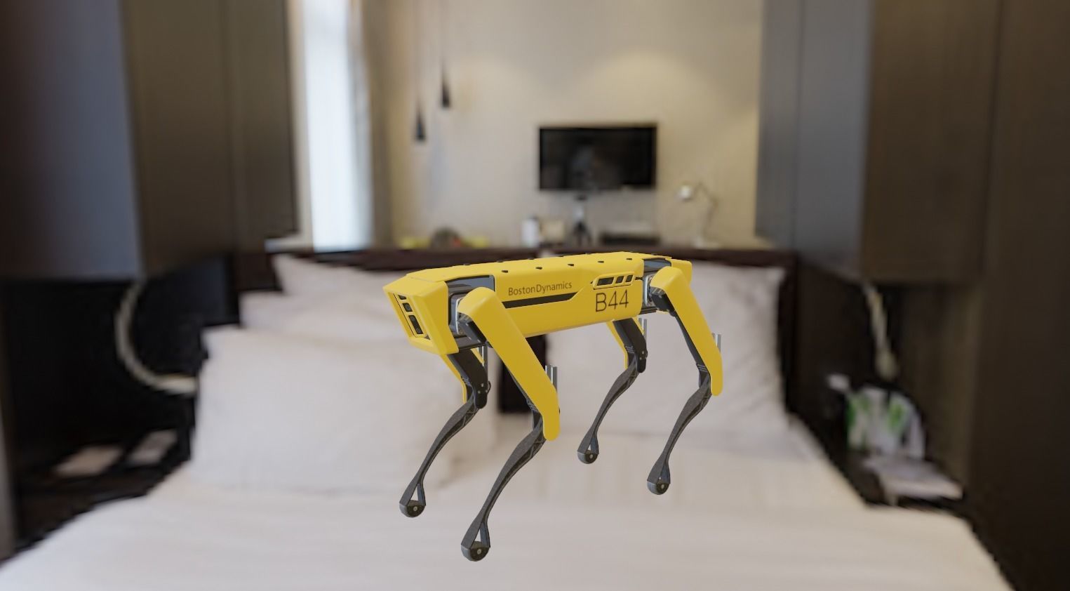 Rig Low-poly Boston Dynamics Spot Yellow 3D model Low-poly 3D model_1