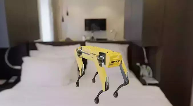 Rig Low-poly Boston Dynamics Spot Yellow 3D model Low-poly 3D model