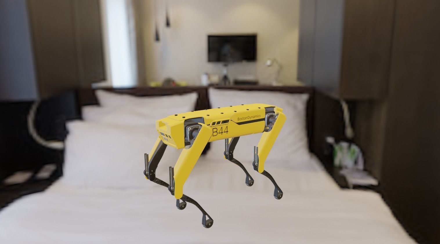 Rig Low-poly Boston Dynamics Spot Yellow 3D model Low-poly 3D model_3