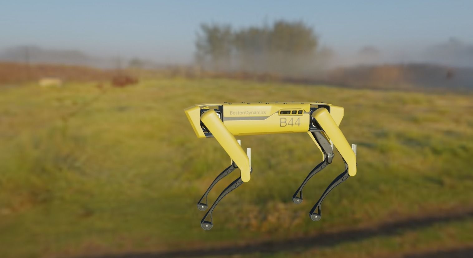 Rig Low-poly Boston Dynamics Spot Yellow 3D model Low-poly 3D model_2