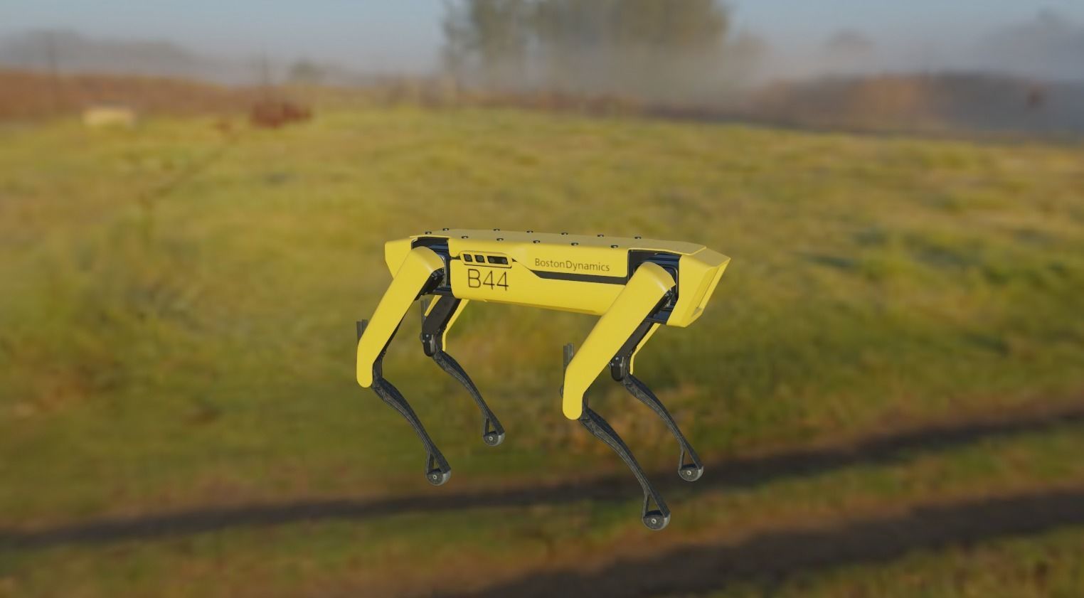 Rig Low-poly Boston Dynamics Spot Yellow 3D model Low-poly 3D model_4