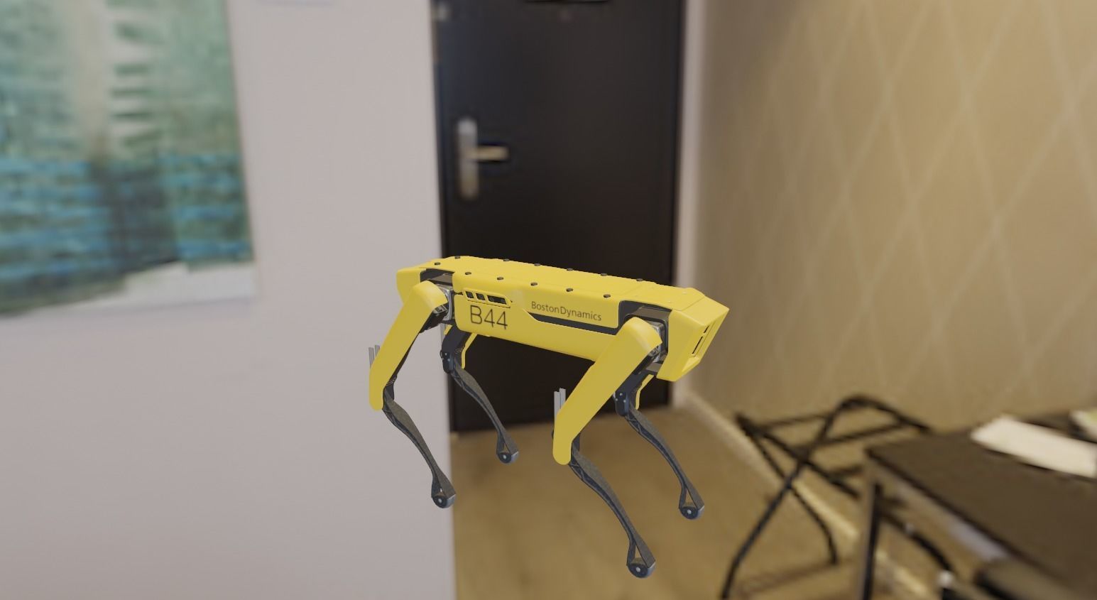 Rig Low-poly Boston Dynamics Spot Yellow 3D model Low-poly 3D model_7