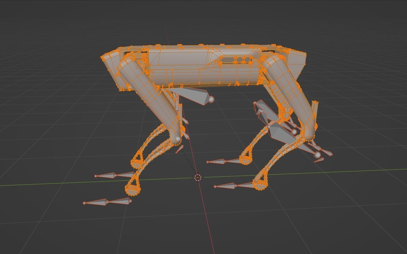 Rig Low-poly Boston Dynamics Spot Yellow 3D model Low-poly 3D model_10