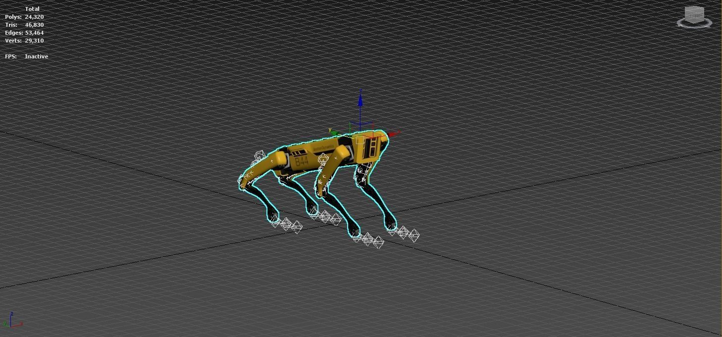 Rig Low-poly Boston Dynamics Spot Yellow 3D model Low-poly 3D model_9