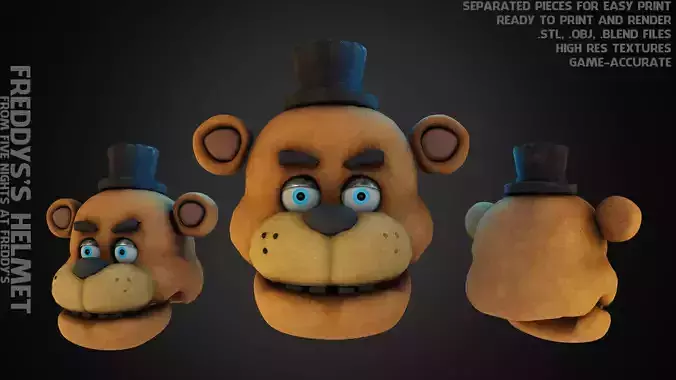 Five Nights at Freddys Freddy Head for Cosplay 3D print model