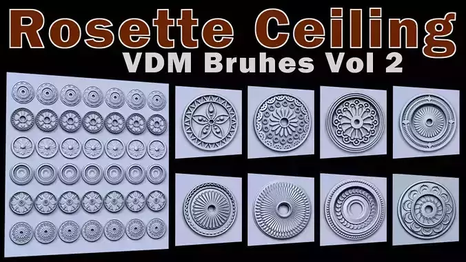 Rosette Ceiling VDM Brushes for Zbrush Vol 2