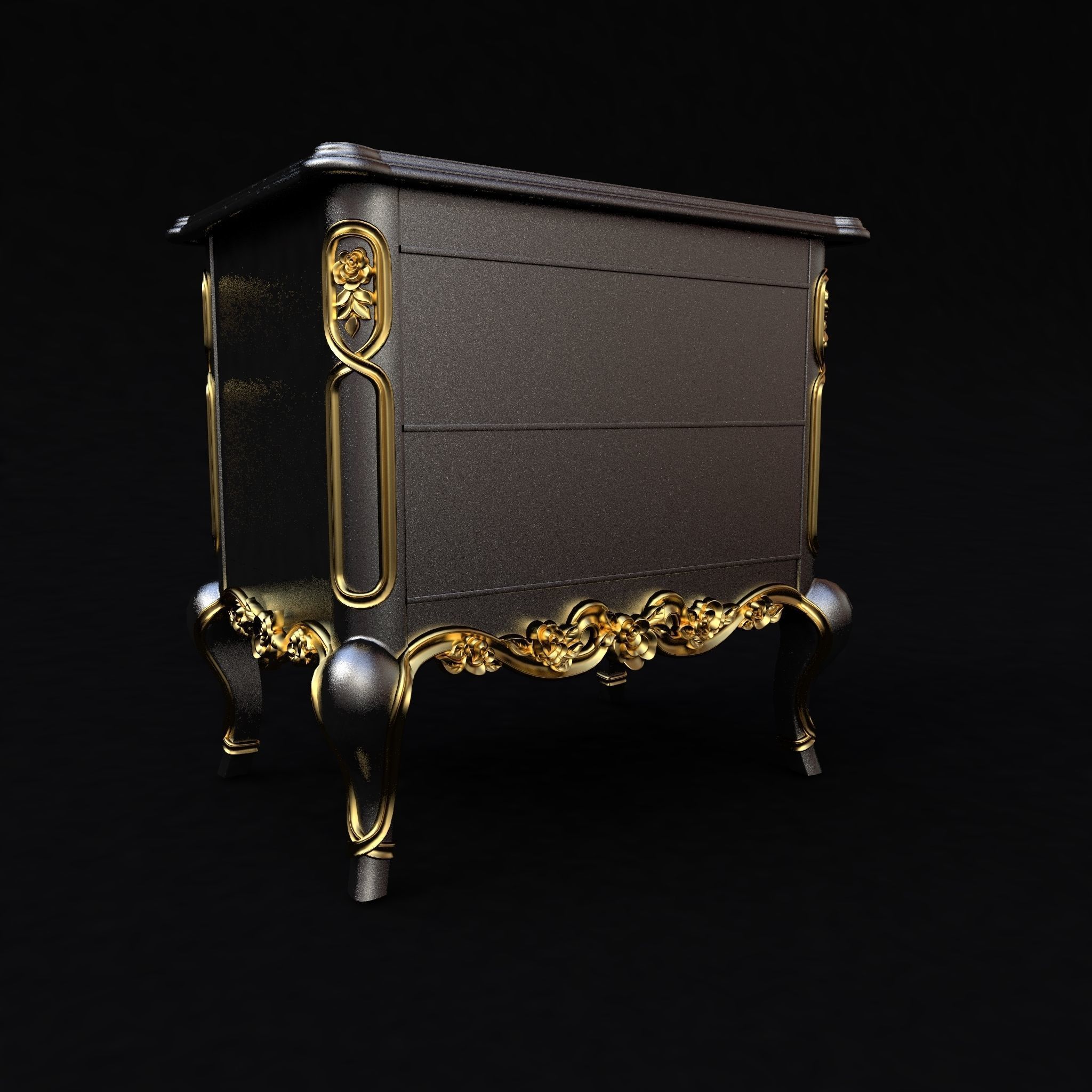 bedside table in the bedroom 3D model_1