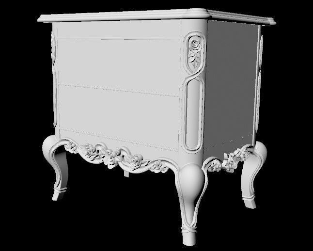 bedside table in the bedroom 3D model_4