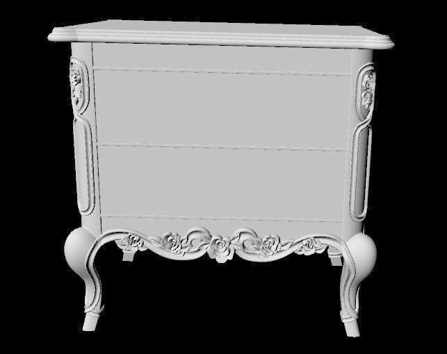 bedside table in the bedroom 3D model_2