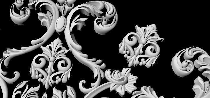 Central decor ornament for furniture 3D model_4