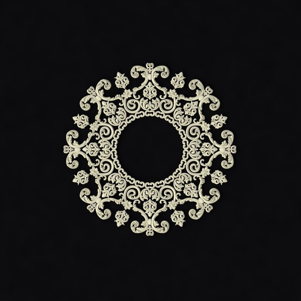 Central decor ornament for furniture 3D model_1