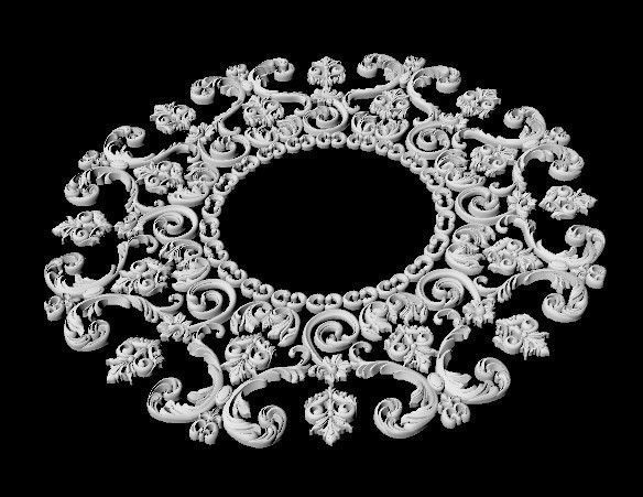 Central decor ornament for furniture 3D model_2