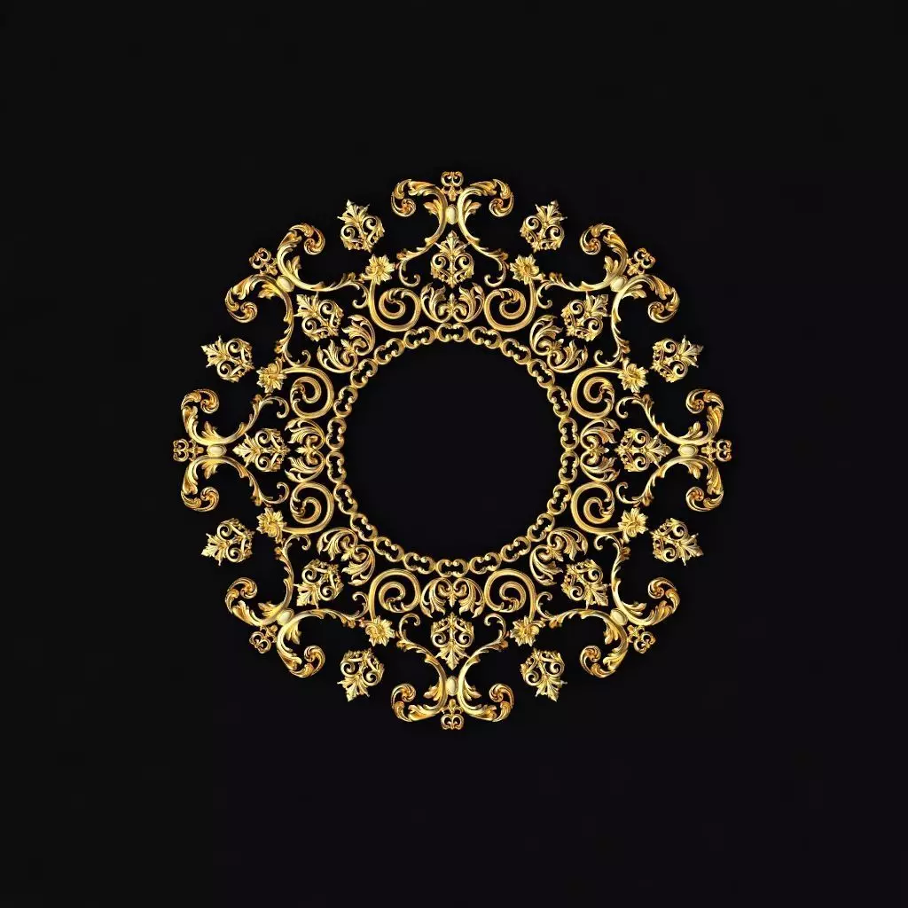 Central decor ornament for furniture 3D model_0