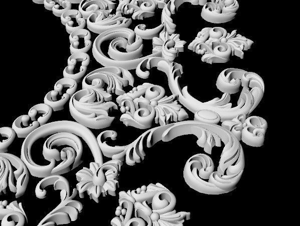 Central decor ornament for furniture 3D model_3