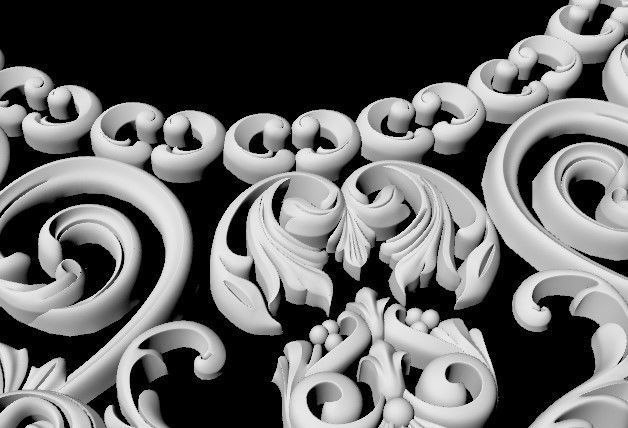 Central decor ornament for furniture 3D model_5