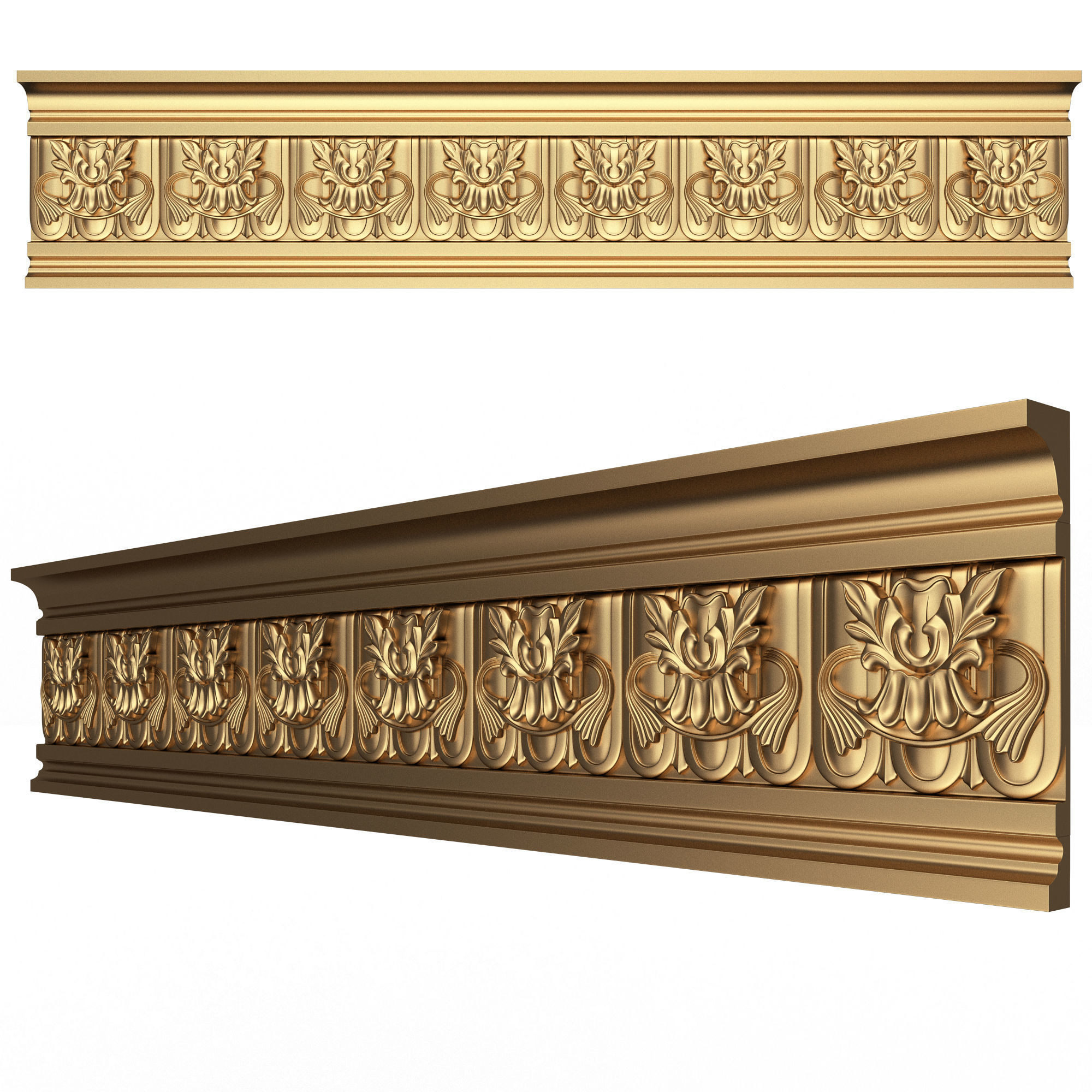 Collection of Cornice Decoration Moldings Low-poly 3D model_23