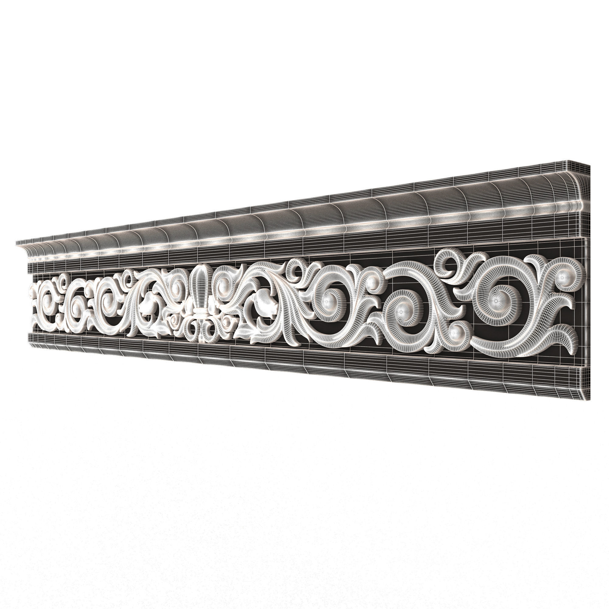 Collection of Cornice Decoration Moldings Low-poly 3D model_45