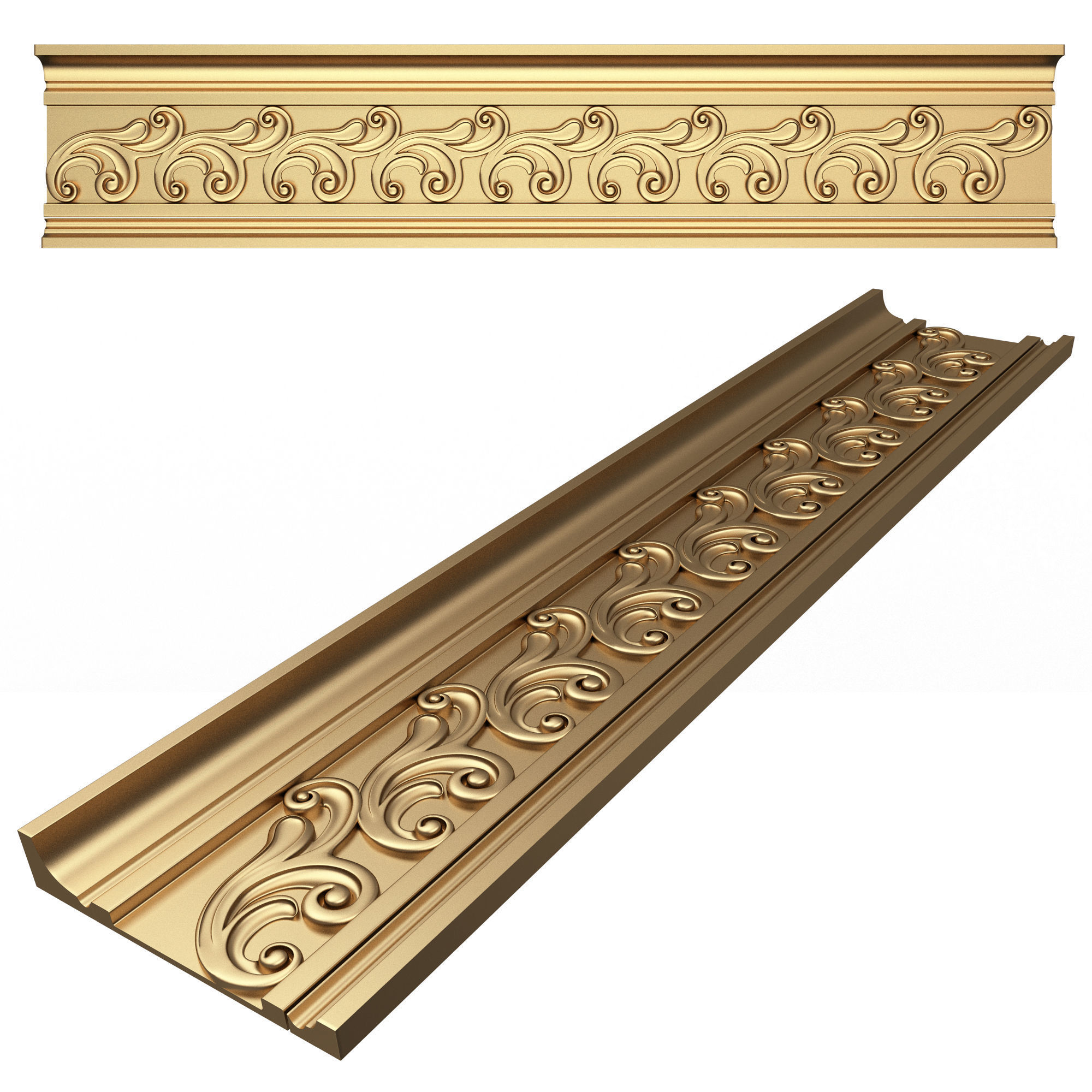 Collection of Cornice Decoration Moldings Low-poly 3D model_4