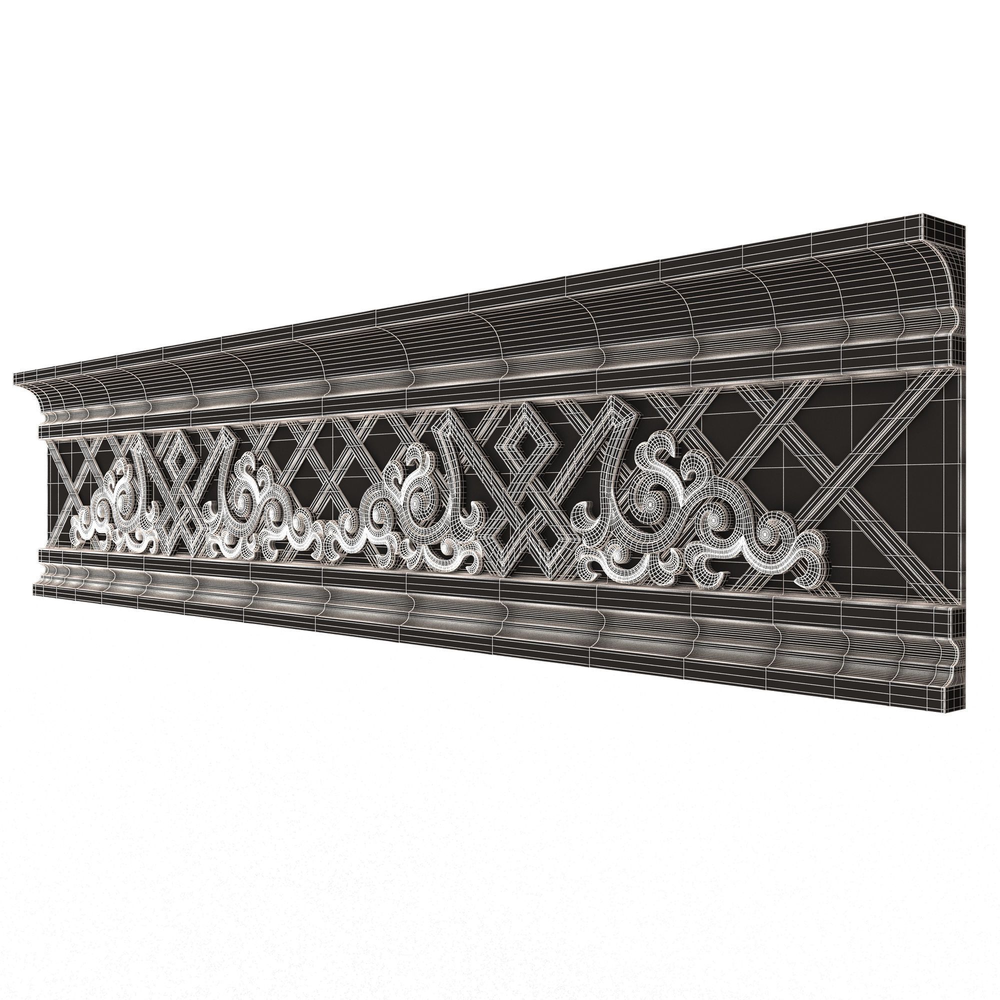 Collection of Cornice Decoration Moldings Low-poly 3D model_50