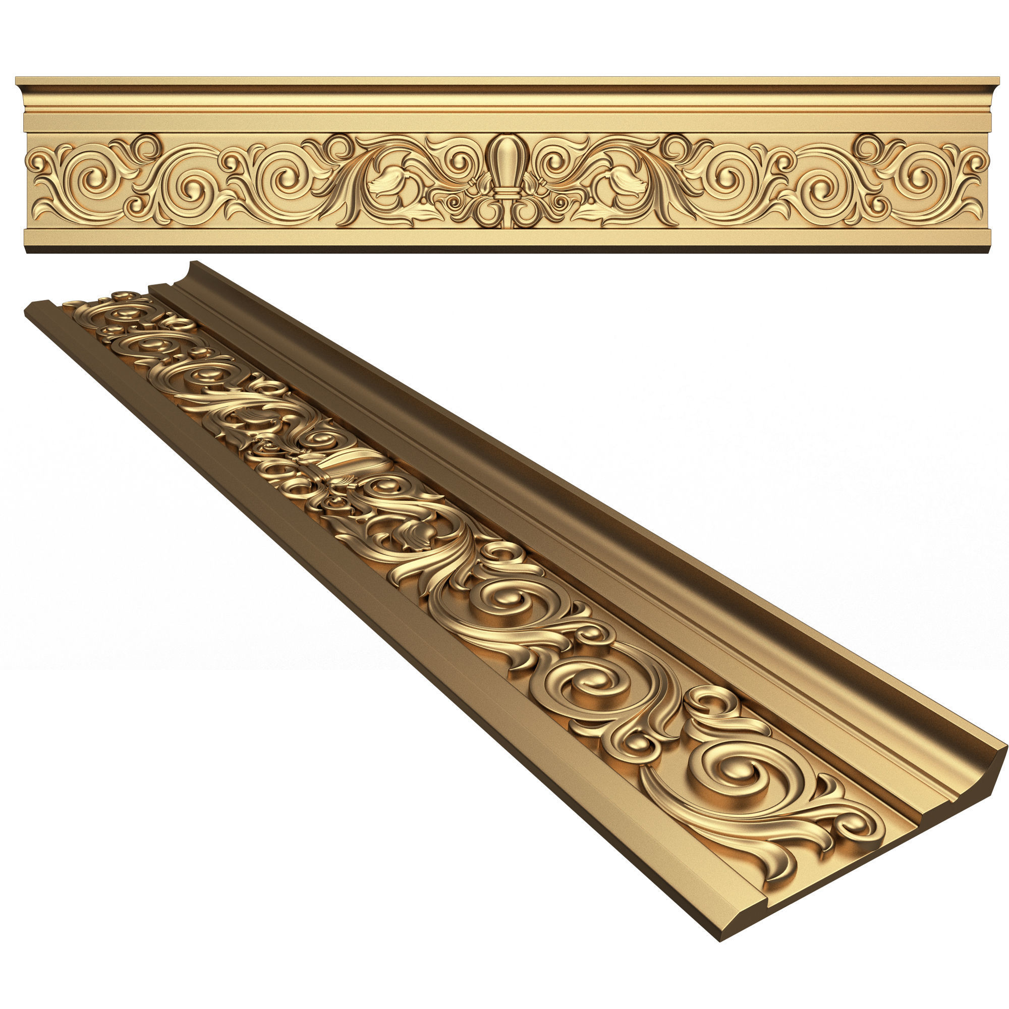 Collection of Cornice Decoration Moldings Low-poly 3D model_1