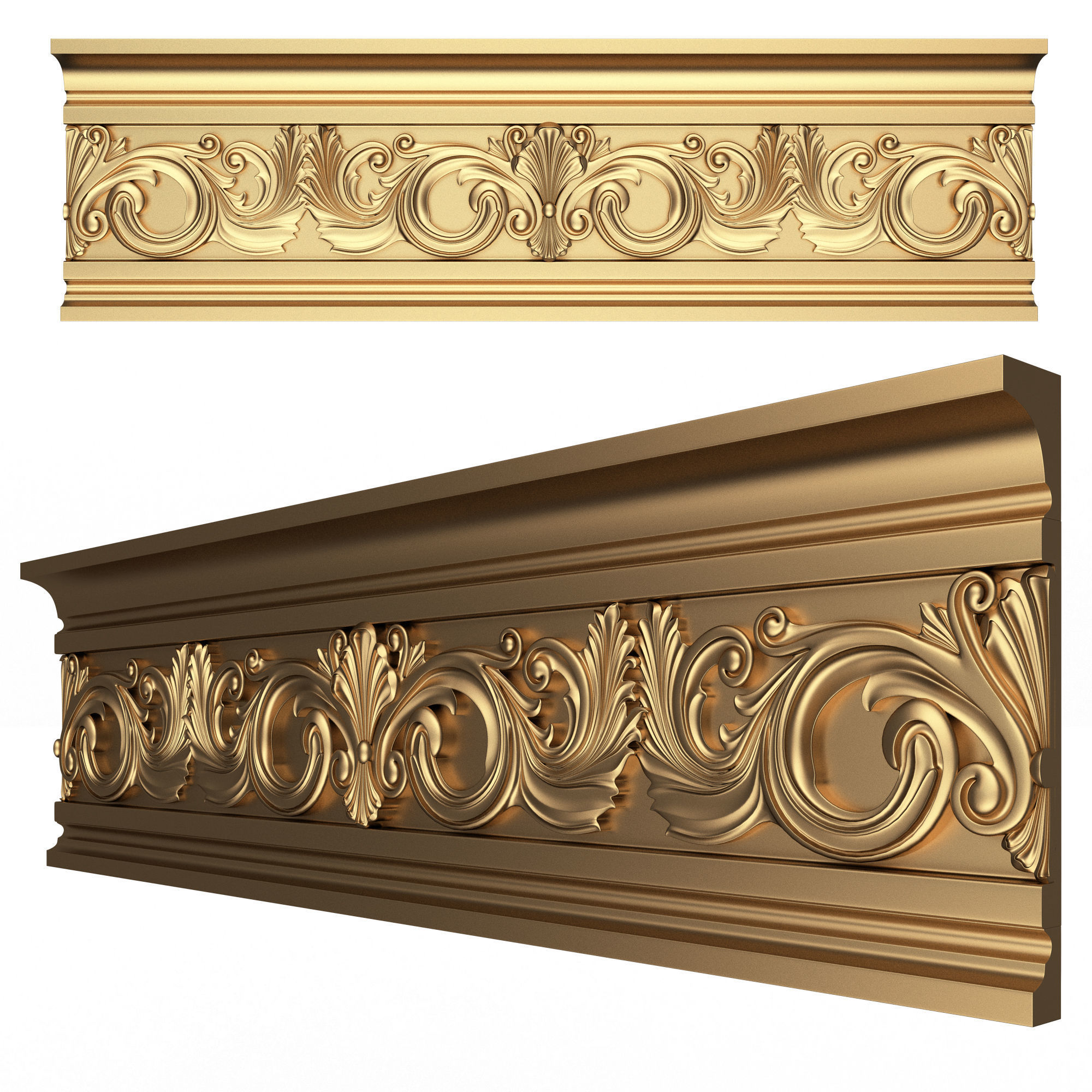 Collection of Cornice Decoration Moldings Low-poly 3D model_31