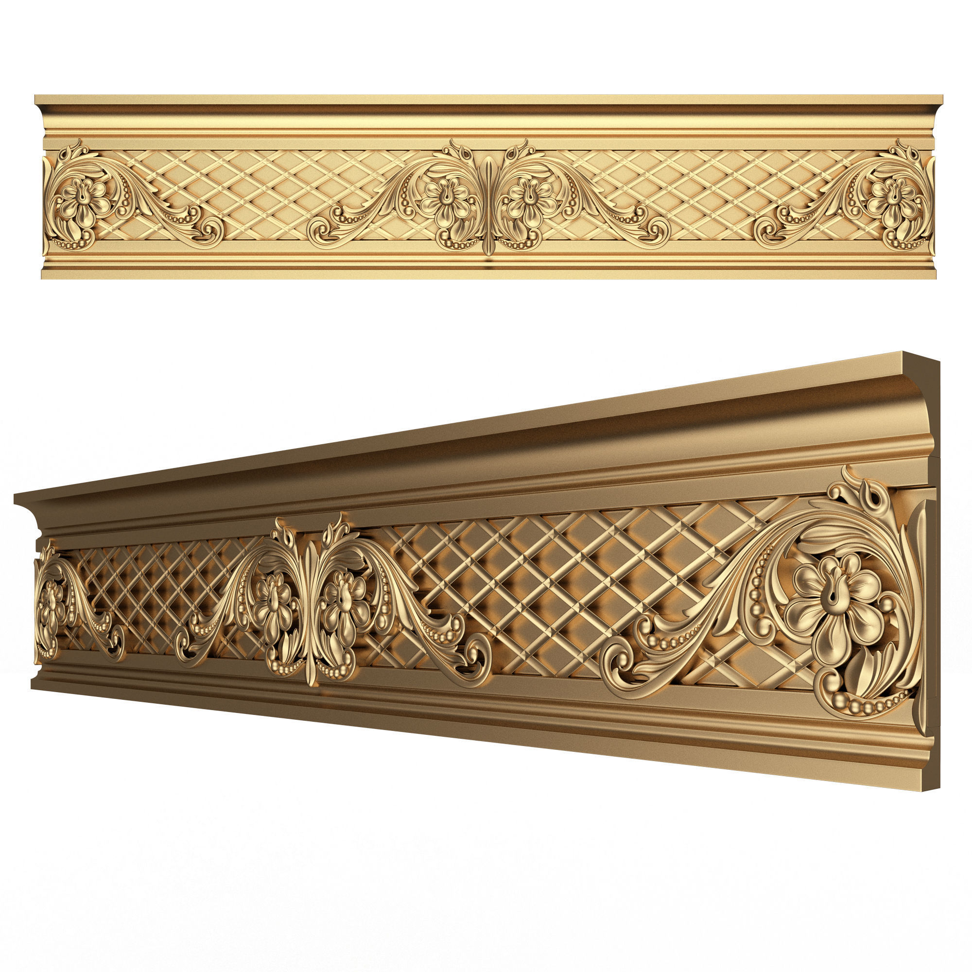 Collection of Cornice Decoration Moldings Low-poly 3D model_16