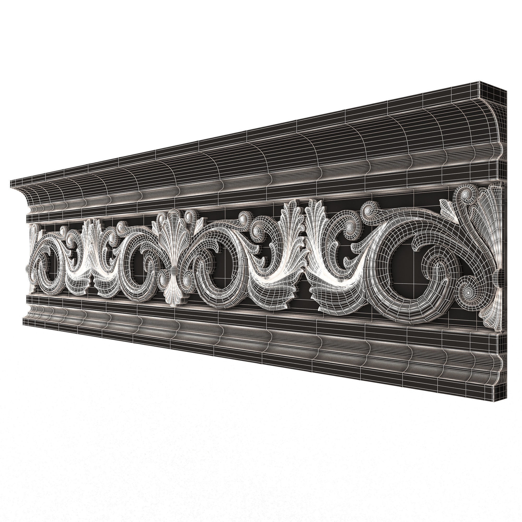 Collection of Cornice Decoration Moldings Low-poly 3D model_53