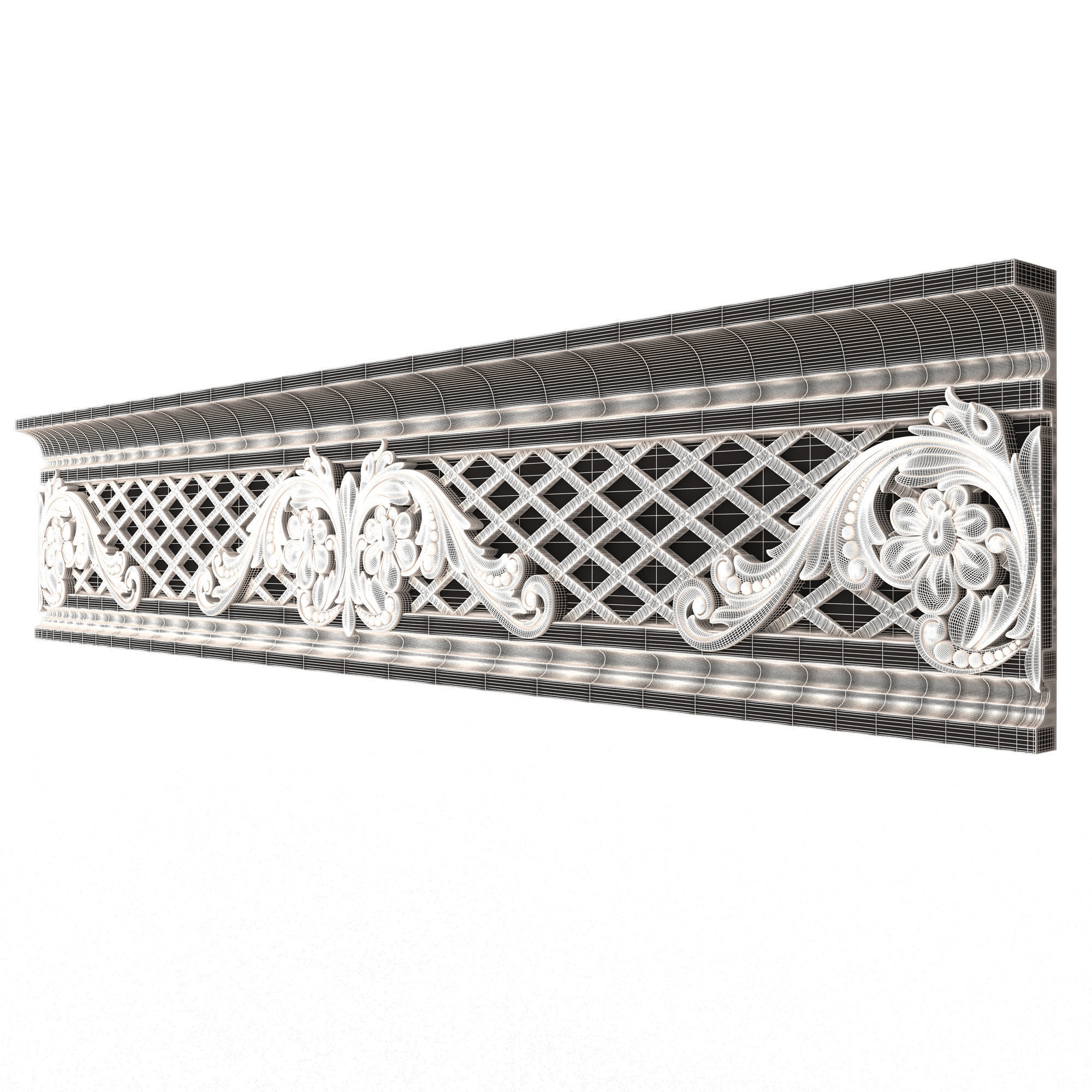 Collection of Cornice Decoration Moldings Low-poly 3D model_49