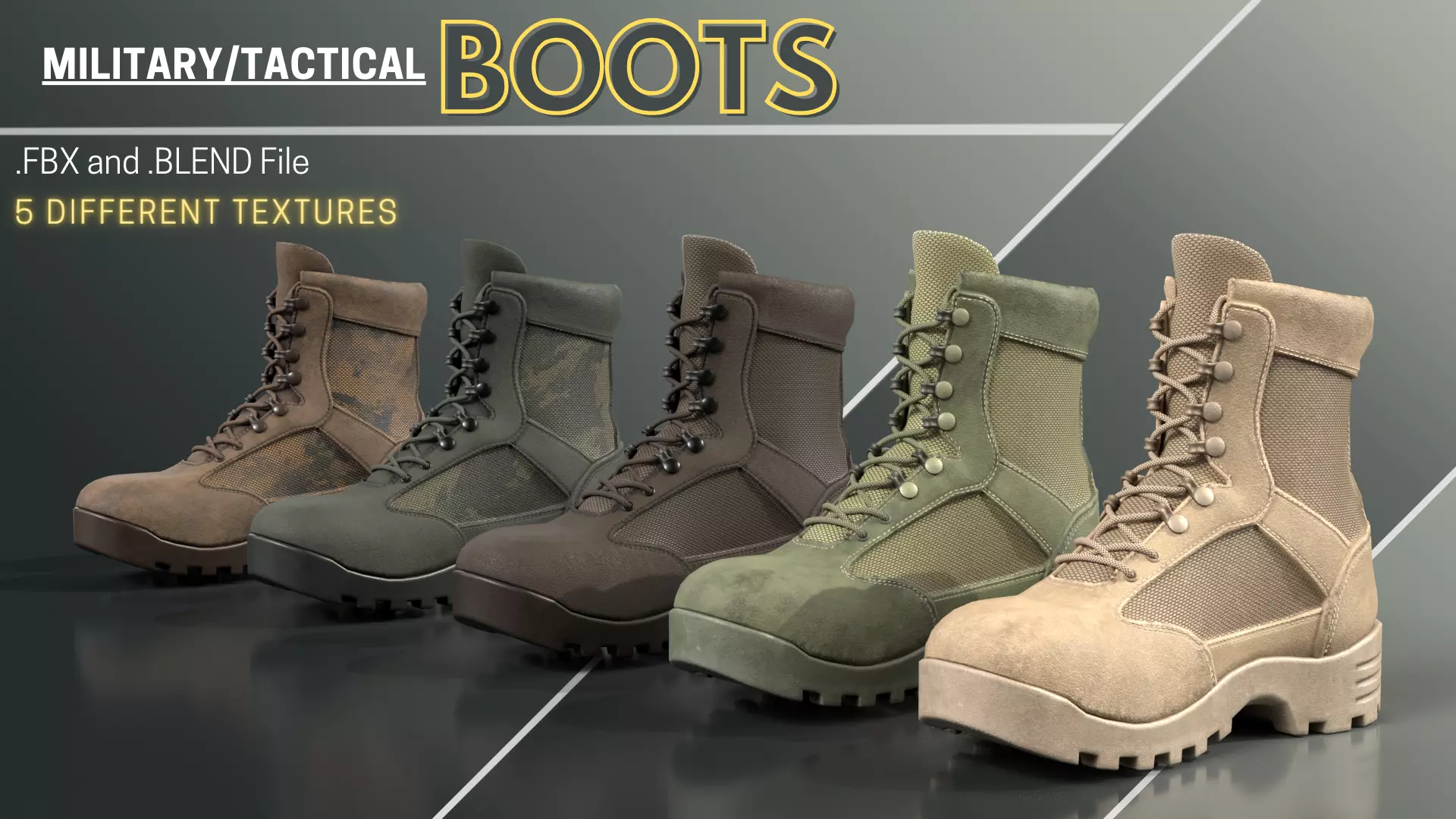 Military and Tactical Boots Free 3D model