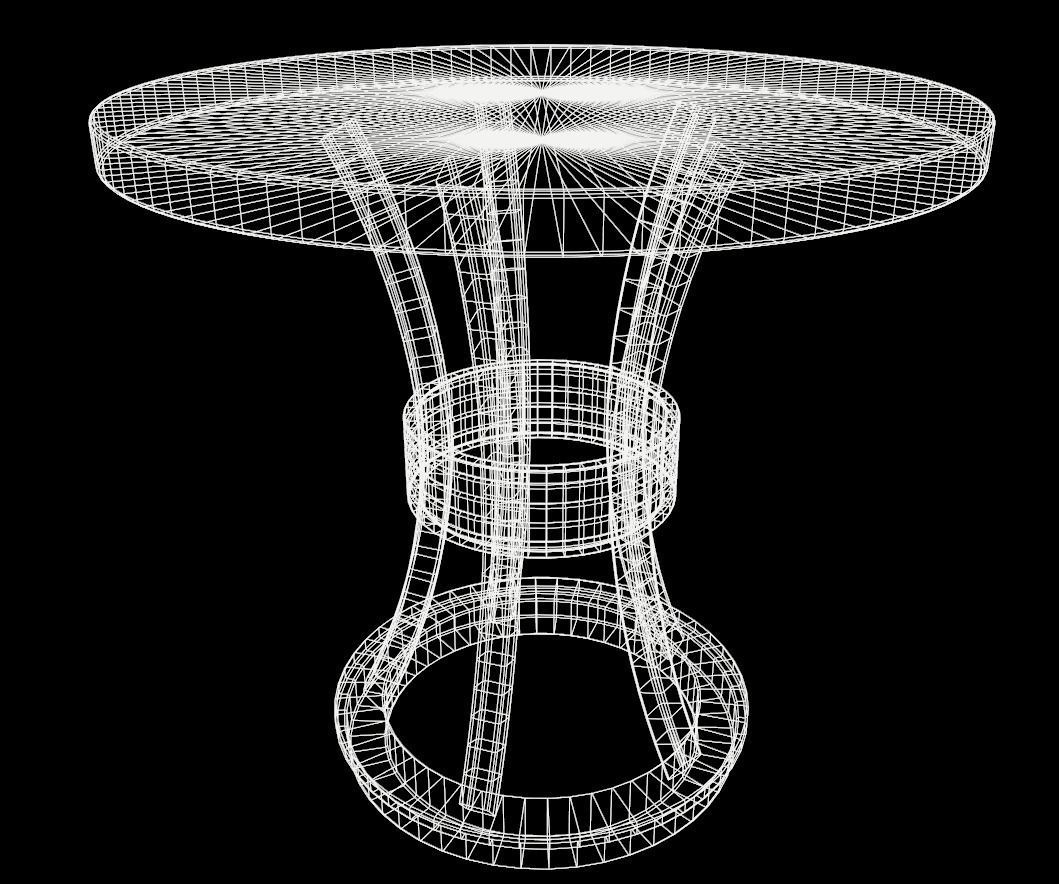 Furniture Bar Table Low-poly 3D model_2