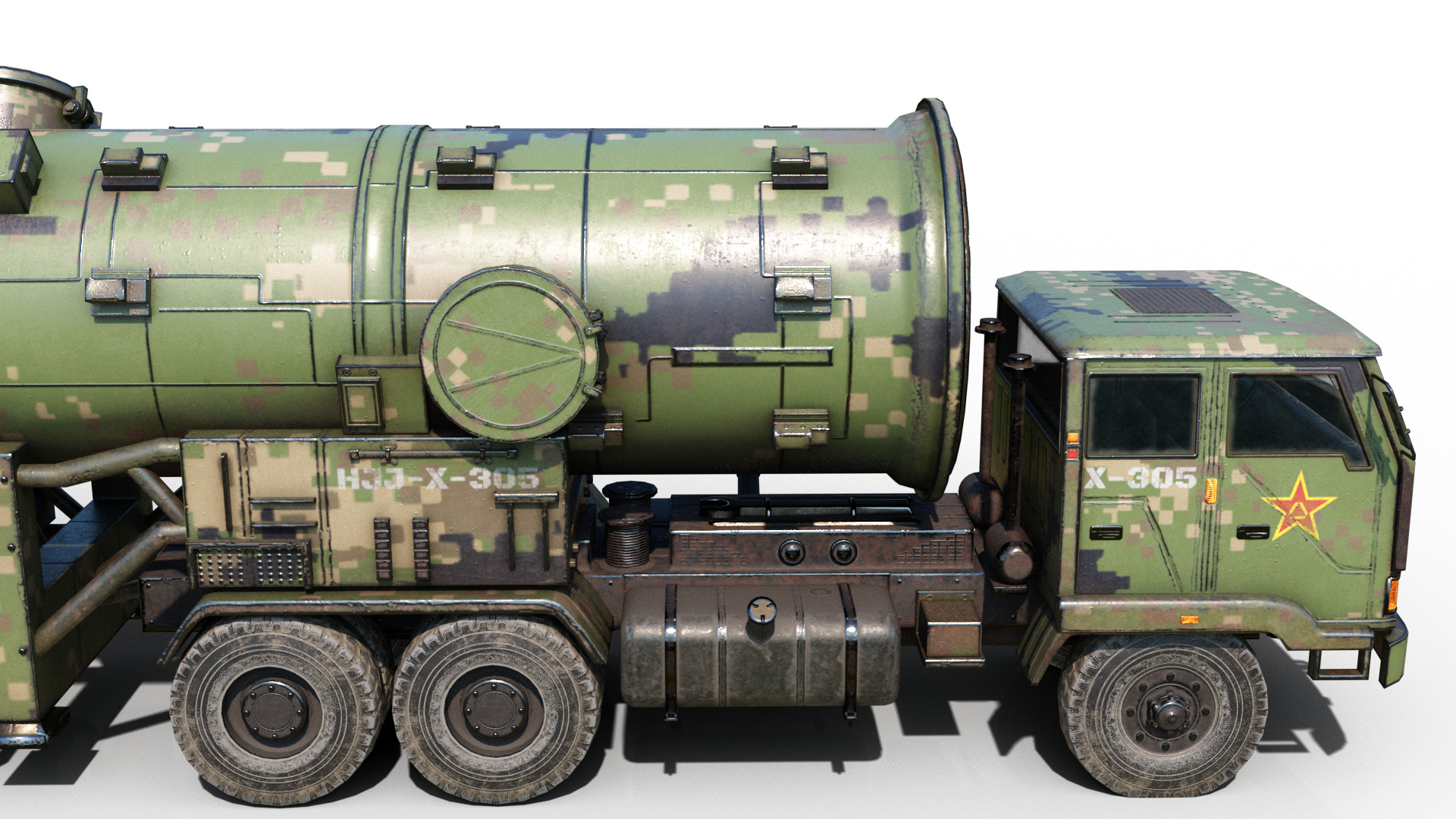 4 coatings of China DF-21 CSS5 DF21 ballistic missile launcher 3D model_6