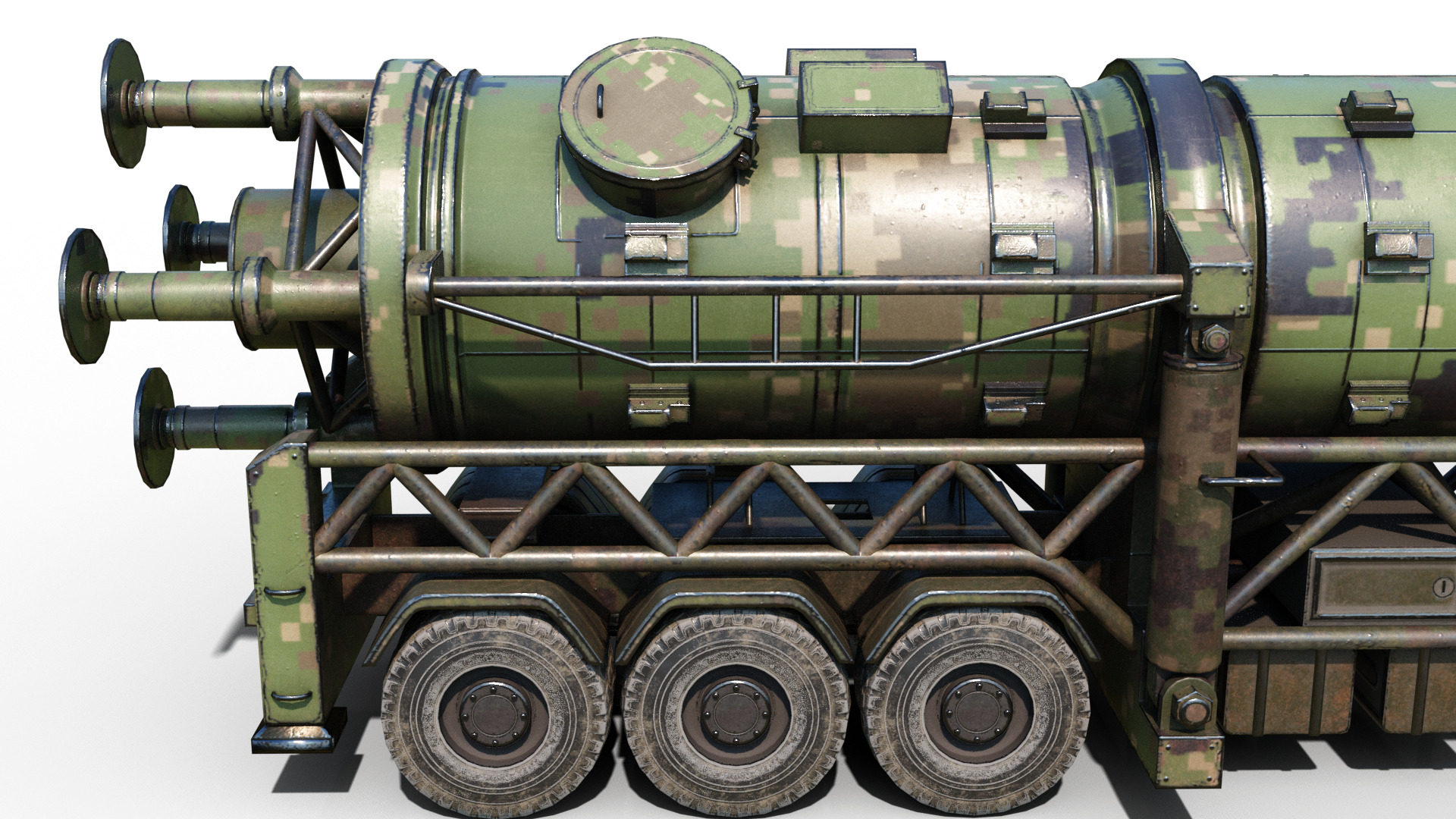 4 coatings of China DF-21 CSS5 DF21 ballistic missile launcher 3D model_4