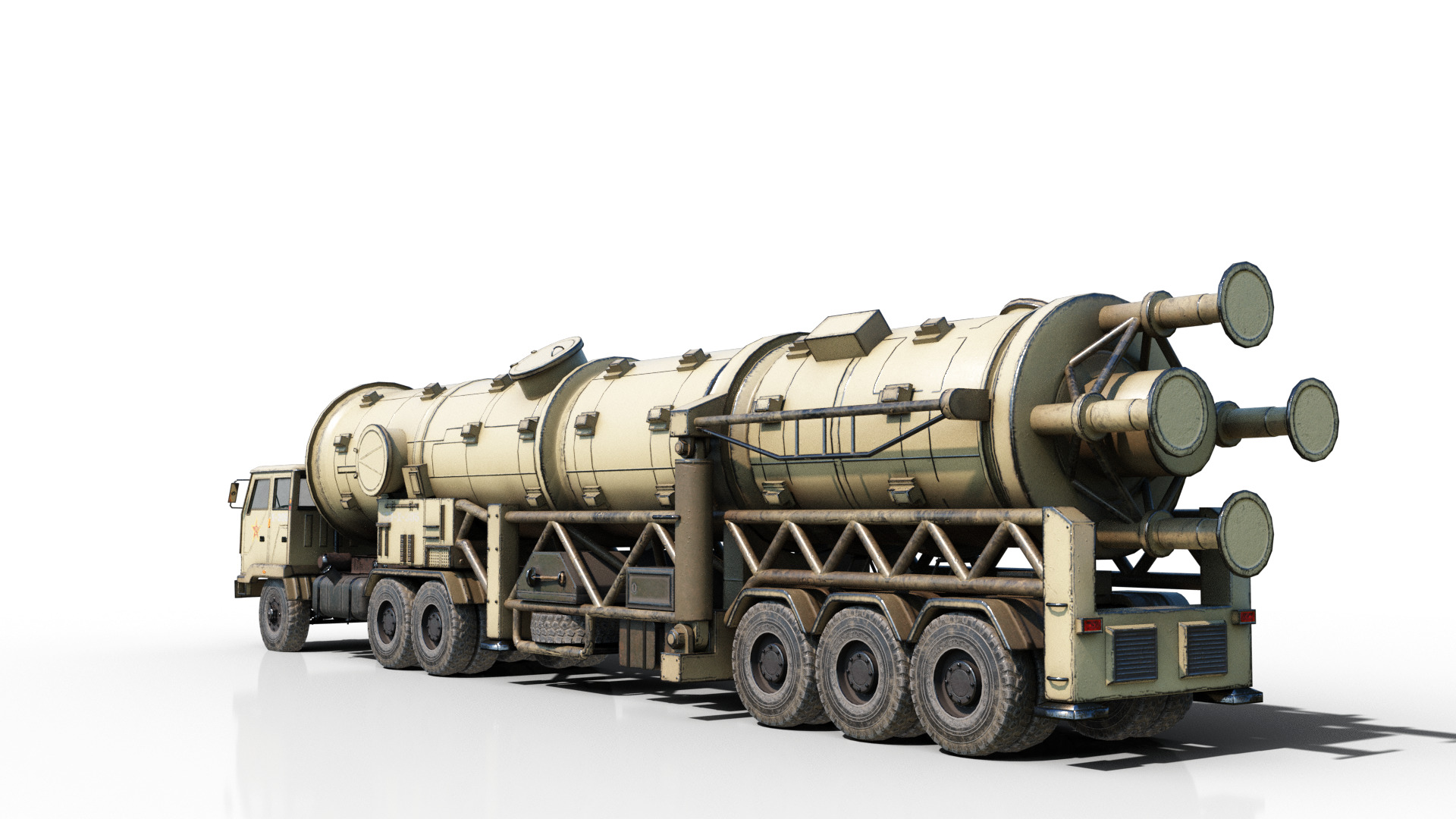 4 coatings of China DF-21 CSS5 DF21 ballistic missile launcher 3D model_11
