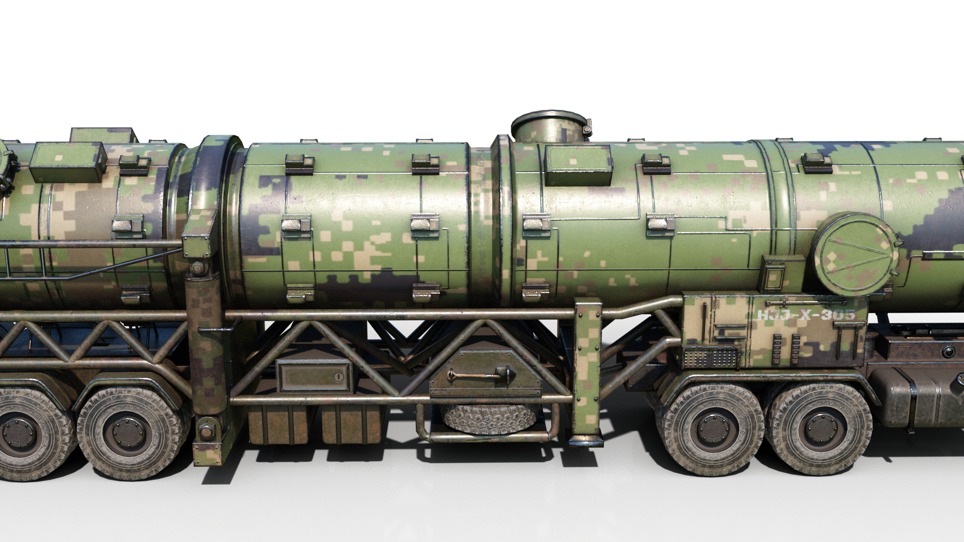4 coatings of China DF-21 CSS5 DF21 ballistic missile launcher 3D model_5