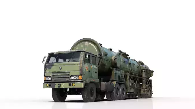 4 coatings of China DF-21 CSS5 DF21 ballistic missile launcher 3D model