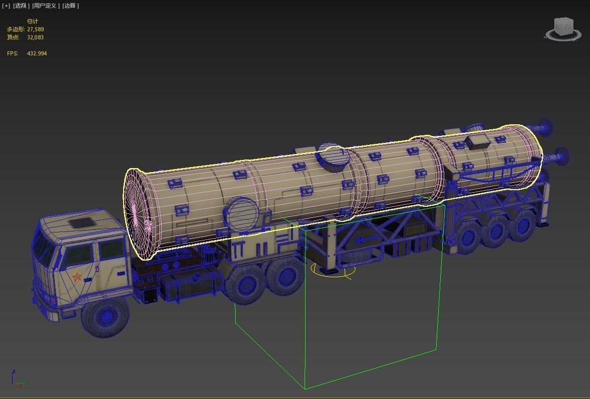 4 coatings of China DF-21 CSS5 DF21 ballistic missile launcher 3D model_14