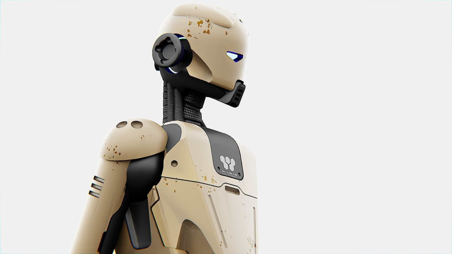 ANDROID JUNO-B  Rigged for Unreal Engine - Unity - MIXAMO  3D model_16