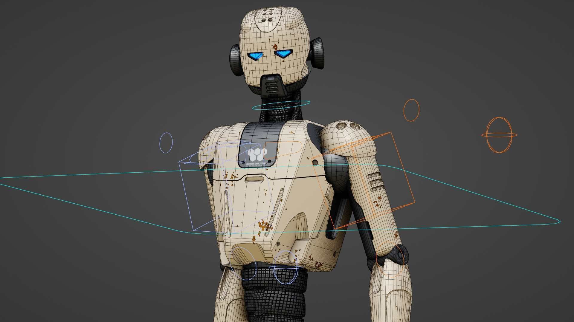 ANDROID JUNO-B  Rigged for Unreal Engine - Unity - MIXAMO  3D model_38