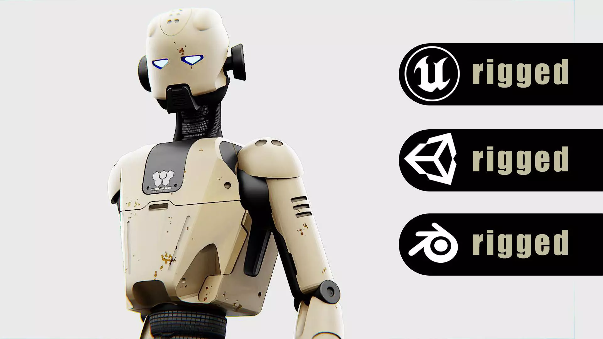 ANDROID JUNO-B  Rigged for Unreal Engine - Unity - MIXAMO  3D model_0